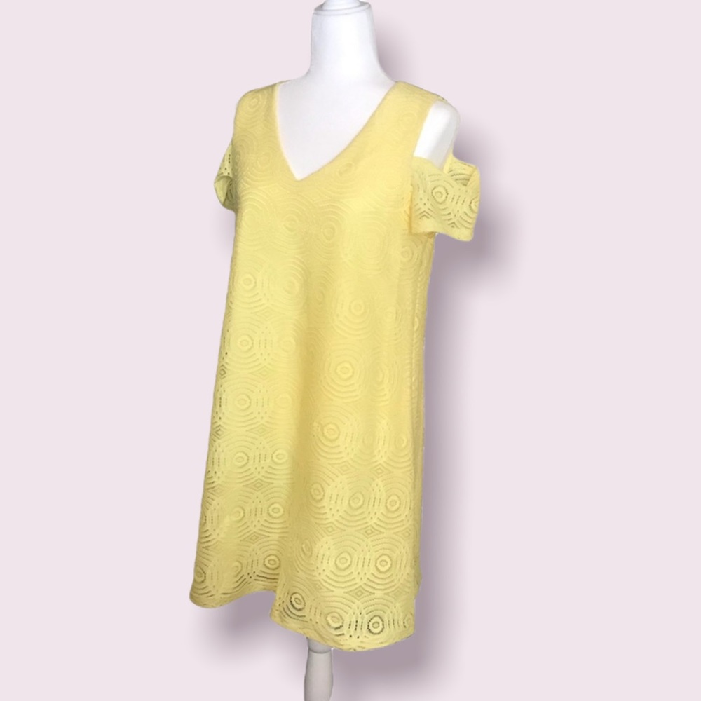 NWOT Yellow Cold Shoulder Dress